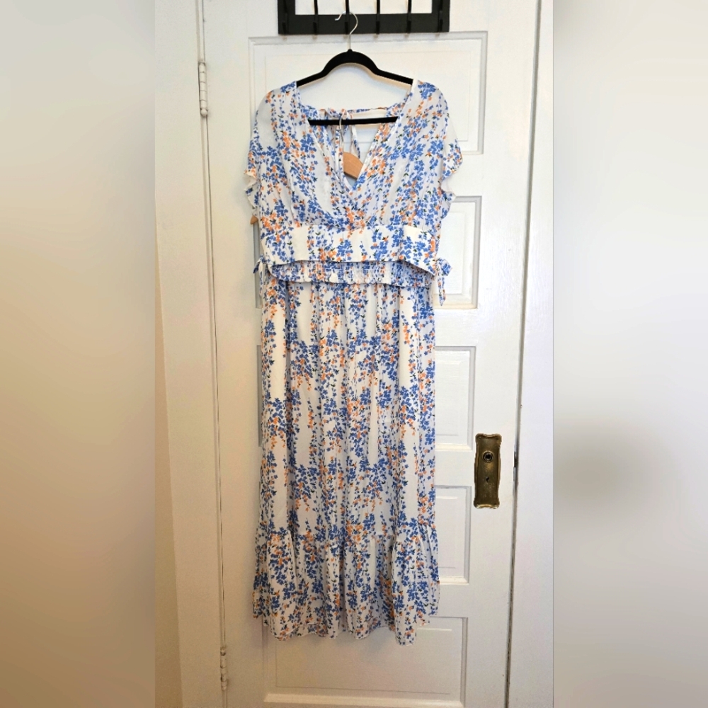 Floral Blue and White Maxi Set